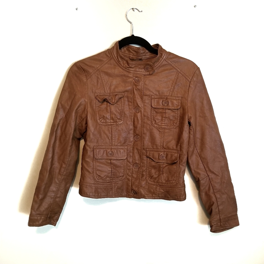 H&M Brown Faux Leather Jacket